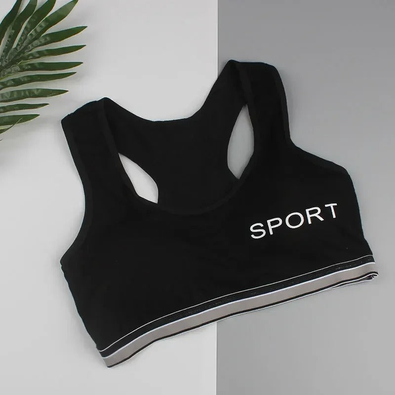 Essential Girls Sports Bra – Camisole Style Wireless Training Bra (Free Size)