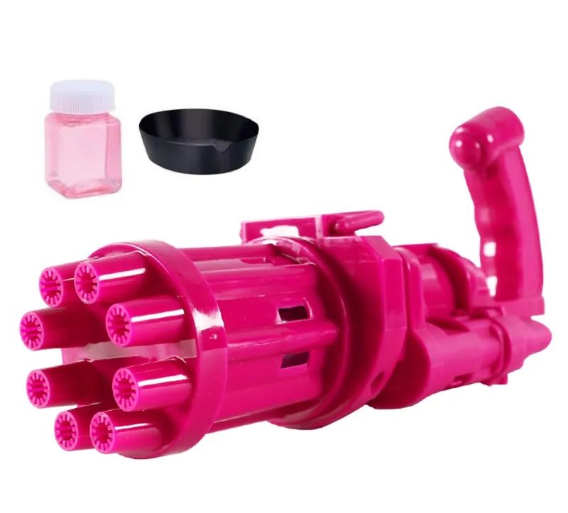 Kids Automatic Bubble Gatling Gun | Summer Soap Bubble Machine Toy for Indoor & Outdoor Fun