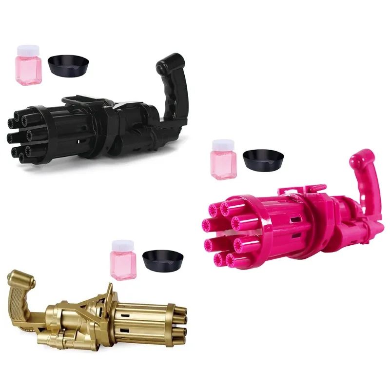 Kids Automatic Bubble Gatling Gun | Summer Soap Bubble Machine Toy for Indoor & Outdoor Fun