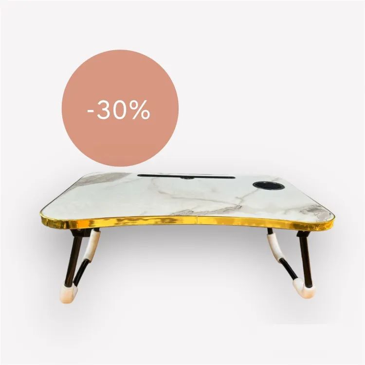 Foldable Laptop Table | Portable Bed & Study Desk with Cup Holder
