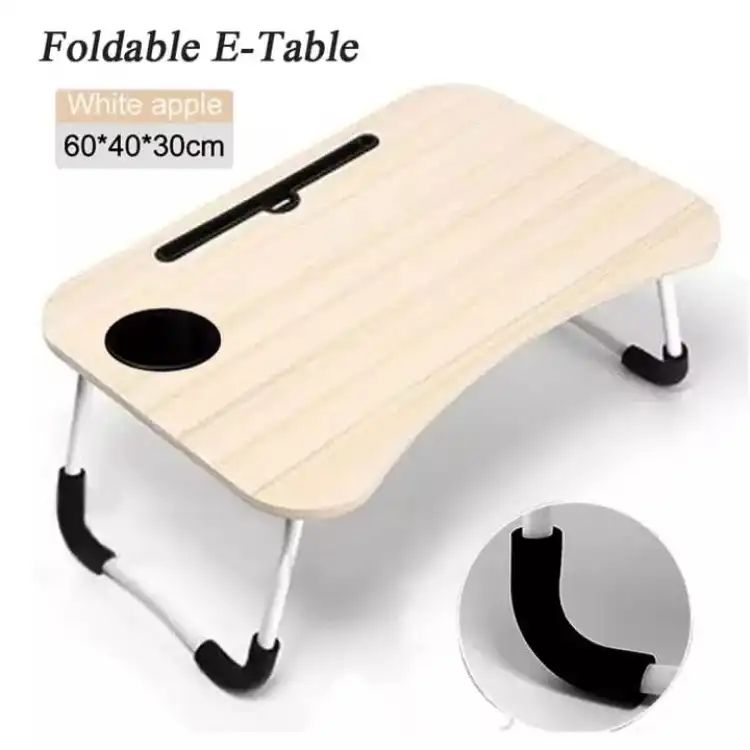 Foldable Laptop Table | Portable Bed & Study Desk with Cup Holder