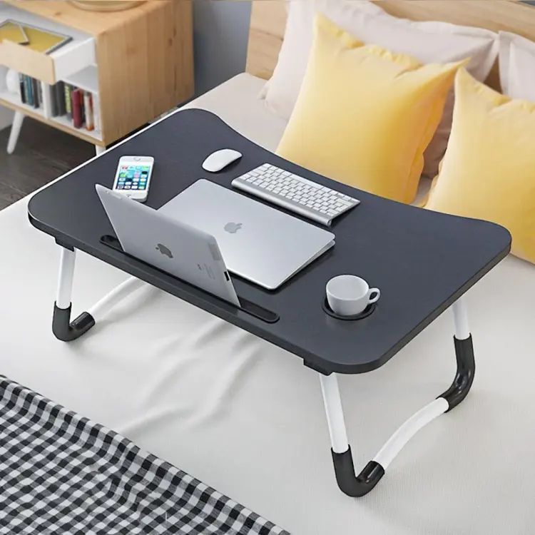 Foldable Laptop Table | Portable Bed & Study Desk with Cup Holder