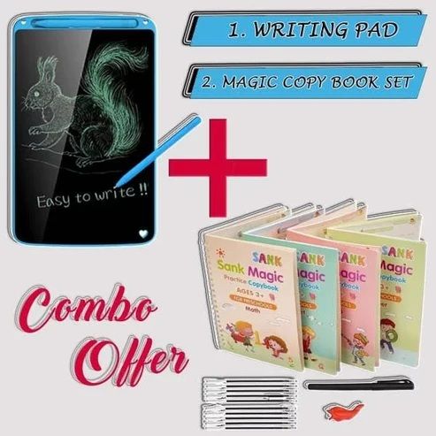 Pack Of 2 – 8.5 Inch LCD Writing Tablet + 4pcs Sank Magic Practice Book Set