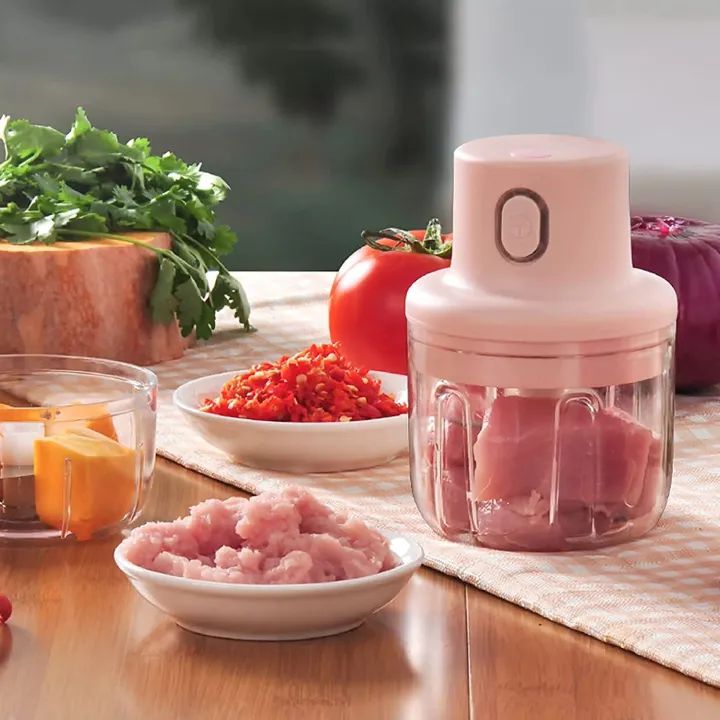 Portable Electric USB Rechargeable Mini Food Chopper – Fruit, Vegetable, Garlic & Onion Grinder