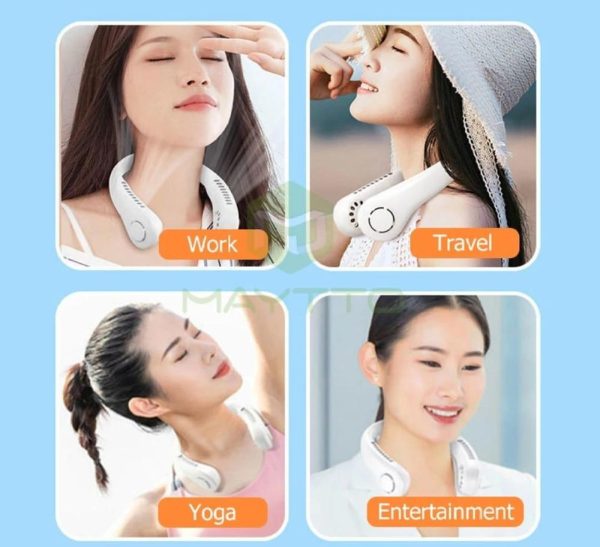 Portable Blade-less Neck Fan – Fold able, Hands-free Cooling For Travel & Sports