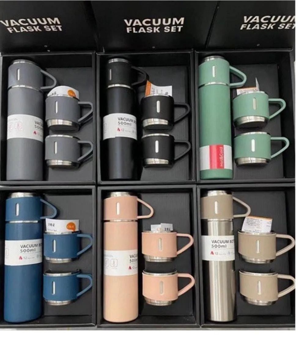 Vacuum Flask Set 500ml | 12-Hour Hot & Cool | 304 Steel Body