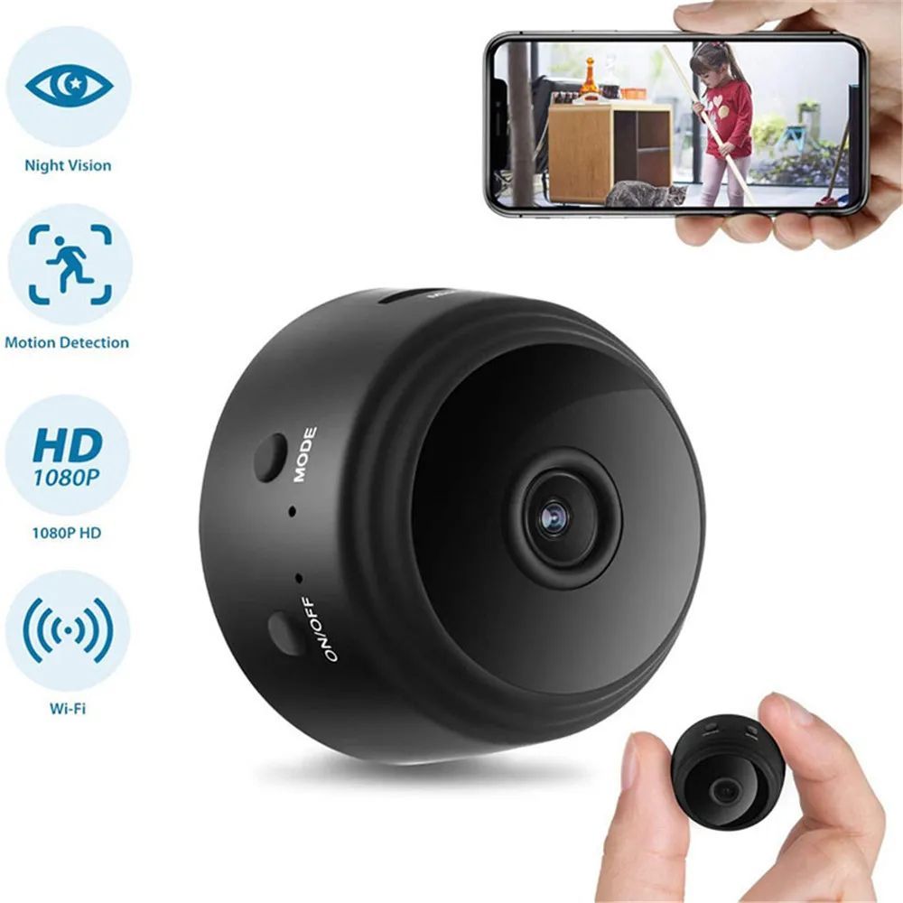 Mini Security Camera | Wide-Angle, Motion Detection & Night Vision
